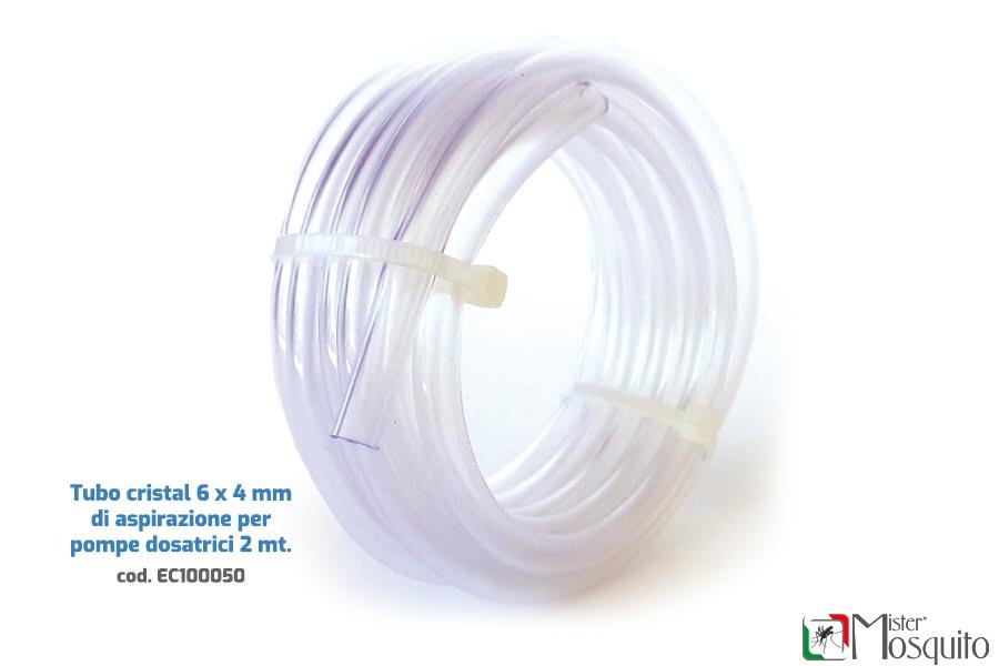 Tubo cristal 6 x 4 mm di aspirazione per pompe dosatrici